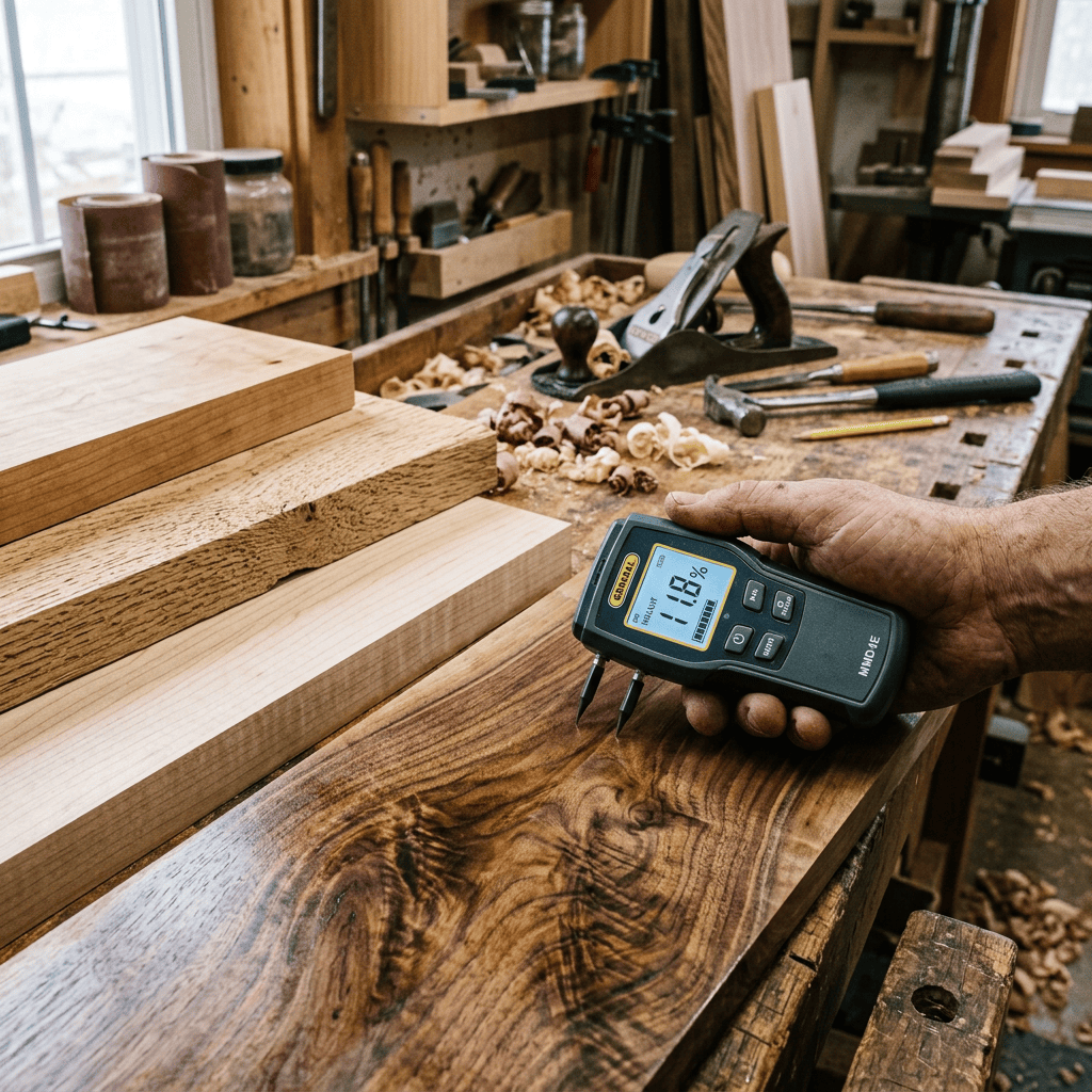 Choosing the right wood by understanding wood grain types and moisture content before building.