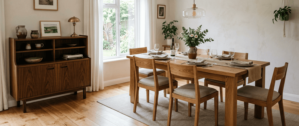 Hardwood vs softwood examples showing hardwood furniture, cabinets, and flooring applications